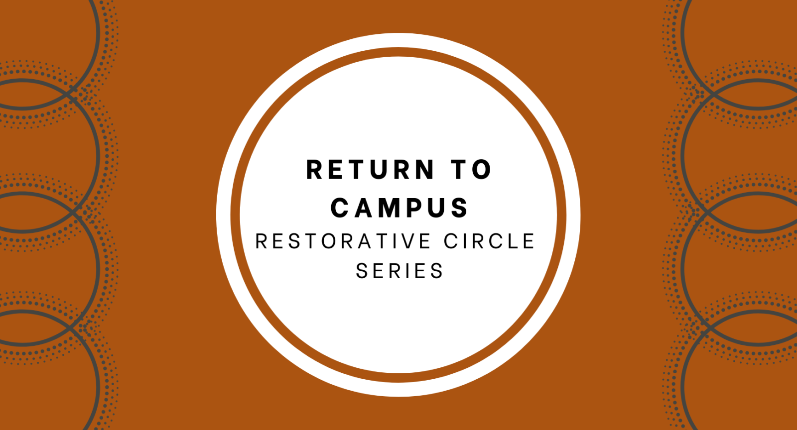 Return to Campus Restorative Circle Series Circle designs under text that reads "Return to Campus Restorative Circle Series"