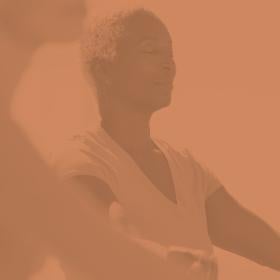 Image of woman with eyes closed meditating